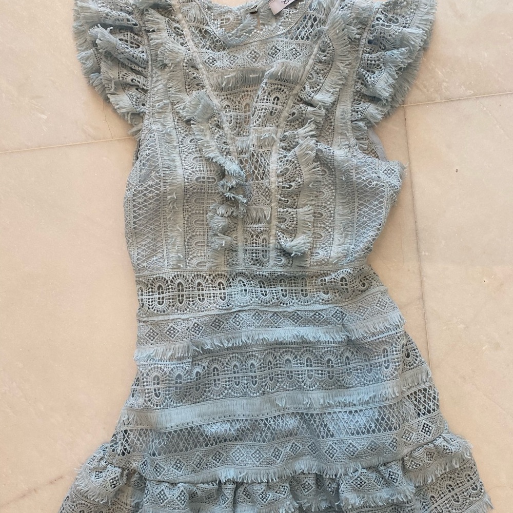 Seek Boutique light blue dress open back